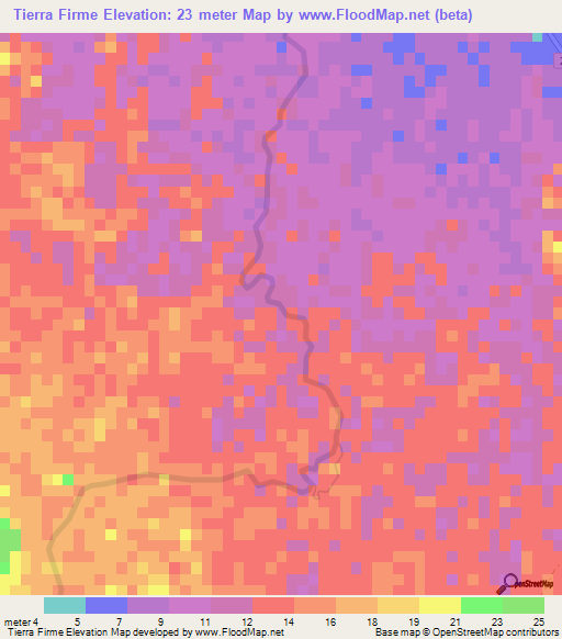 Tierra Firme,Honduras Elevation Map