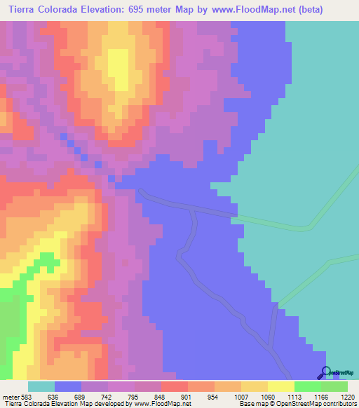 Tierra Colorada,Honduras Elevation Map
