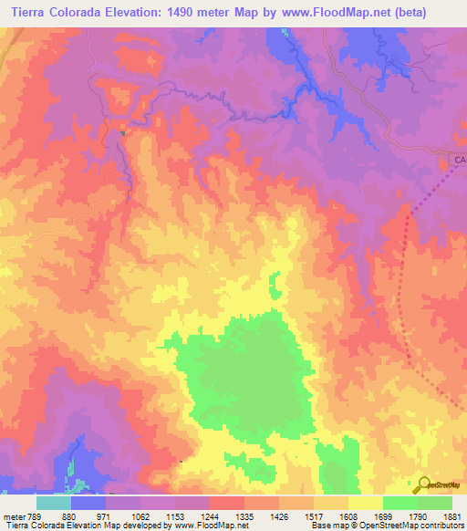 Tierra Colorada,Honduras Elevation Map