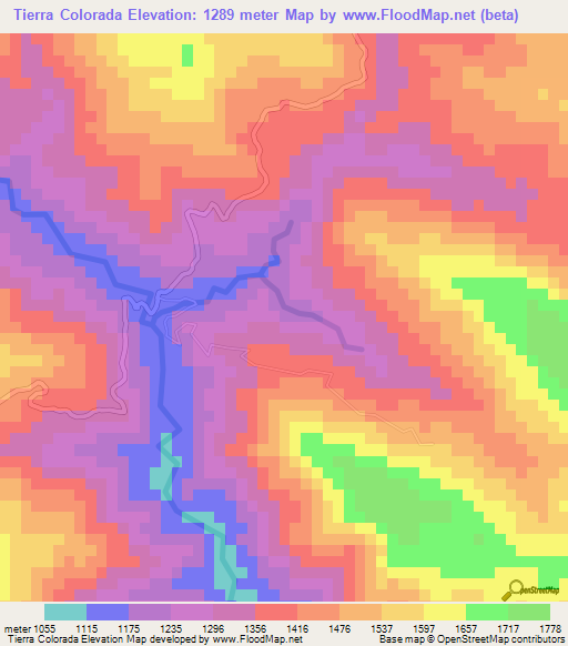 Tierra Colorada,Honduras Elevation Map