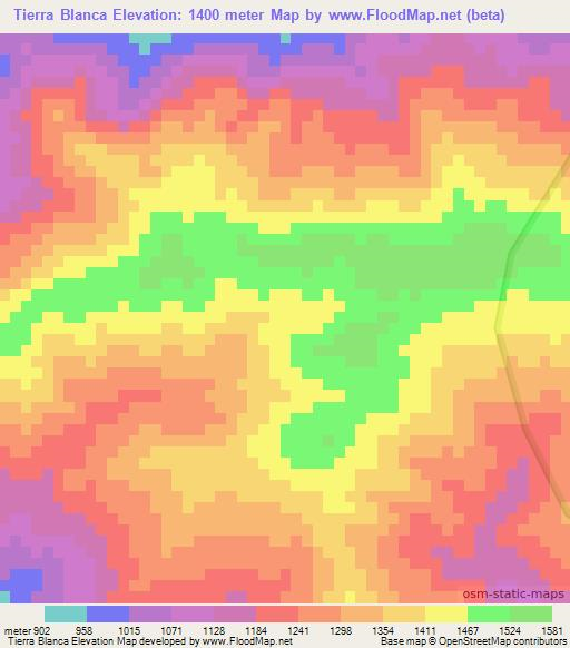 Tierra Blanca,Honduras Elevation Map