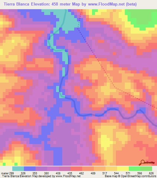 Tierra Blanca,Honduras Elevation Map