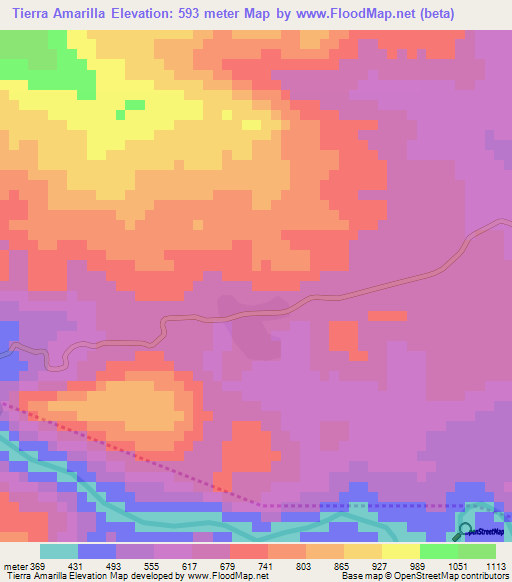 Tierra Amarilla,Honduras Elevation Map