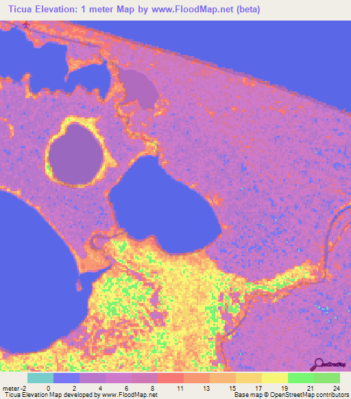 Ticua,Honduras Elevation Map