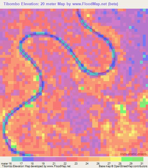 Tibombo,Honduras Elevation Map