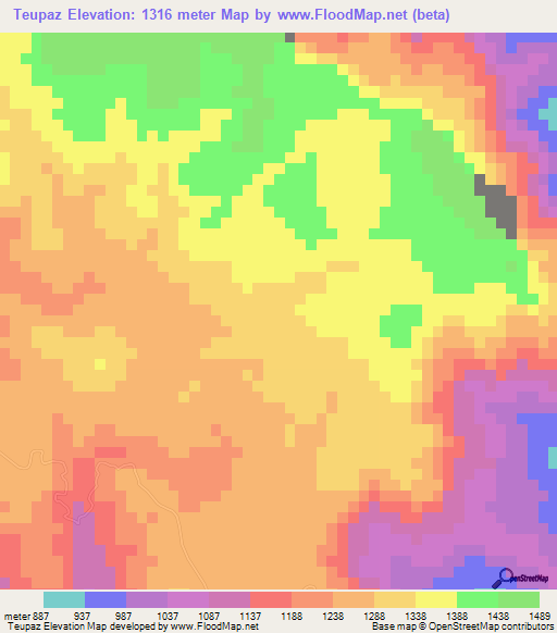 Teupaz,Honduras Elevation Map