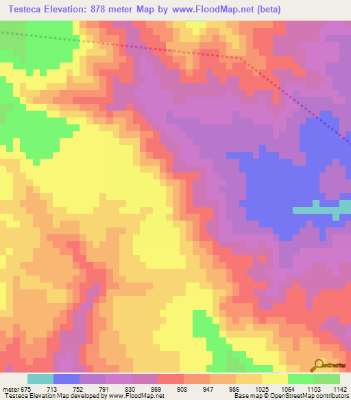 Testeca,Honduras Elevation Map