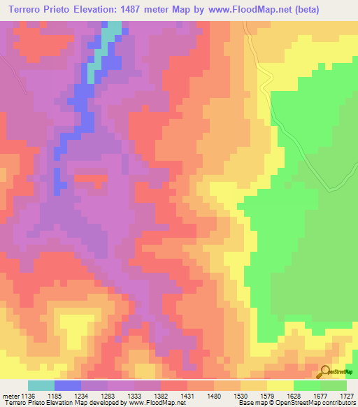 Terrero Prieto,Honduras Elevation Map