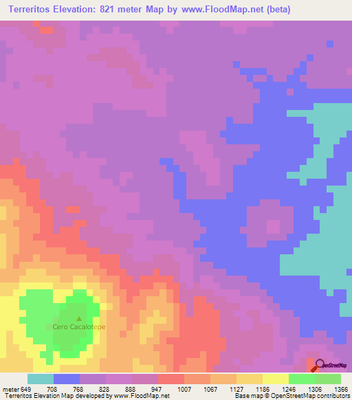 Terreritos,Honduras Elevation Map