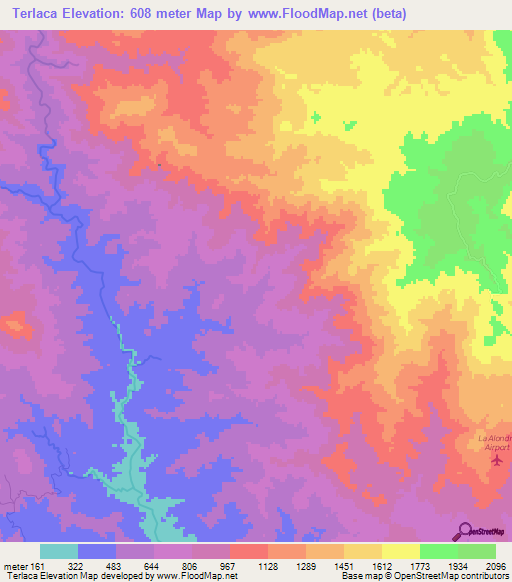 Terlaca,Honduras Elevation Map