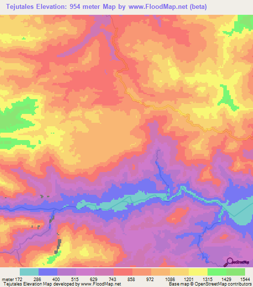 Tejutales,Honduras Elevation Map