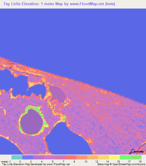 Tay Lirila,Honduras Elevation Map