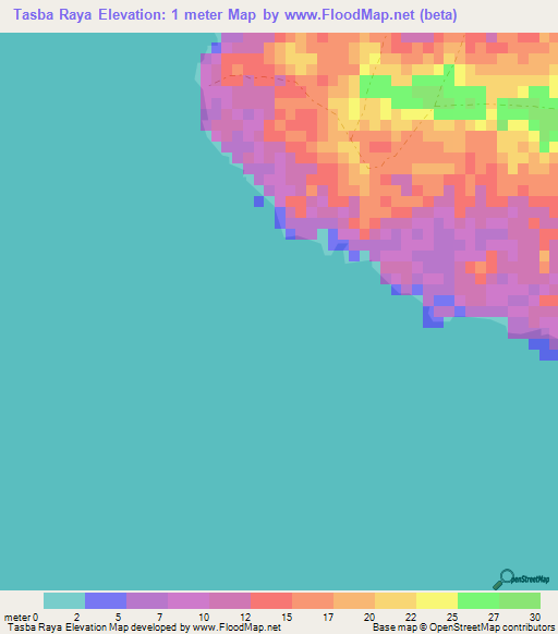 Tasba Raya,Honduras Elevation Map