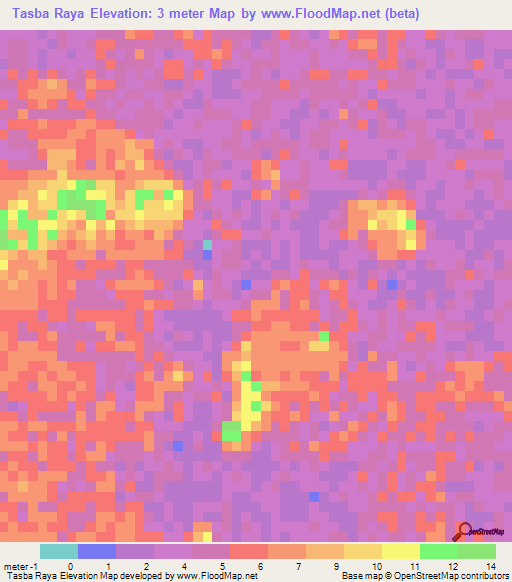 Tasba Raya,Honduras Elevation Map