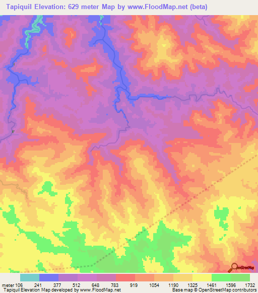 Tapiquil,Honduras Elevation Map