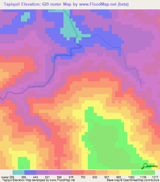 Tapiquil,Honduras Elevation Map