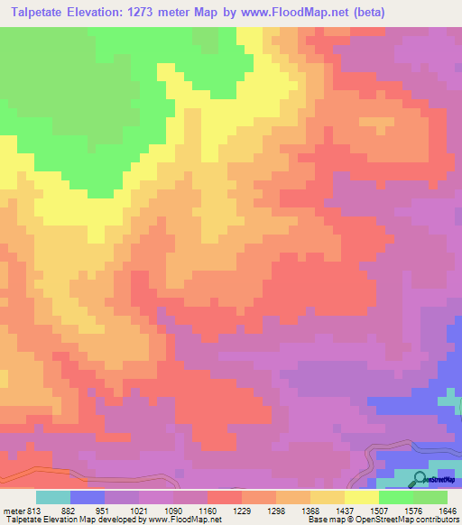 Talpetate,Honduras Elevation Map