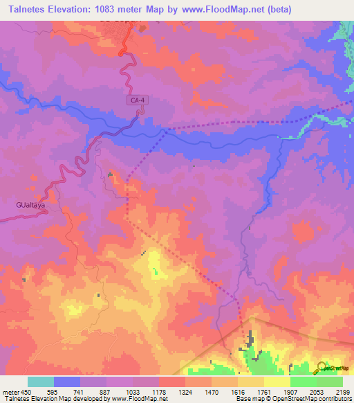 Talnetes,Honduras Elevation Map