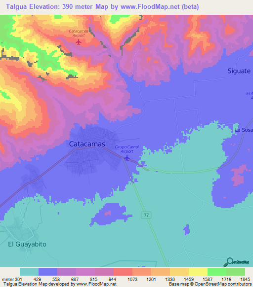 Talgua,Honduras Elevation Map