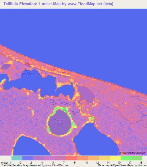 Tailibila,Honduras Elevation Map