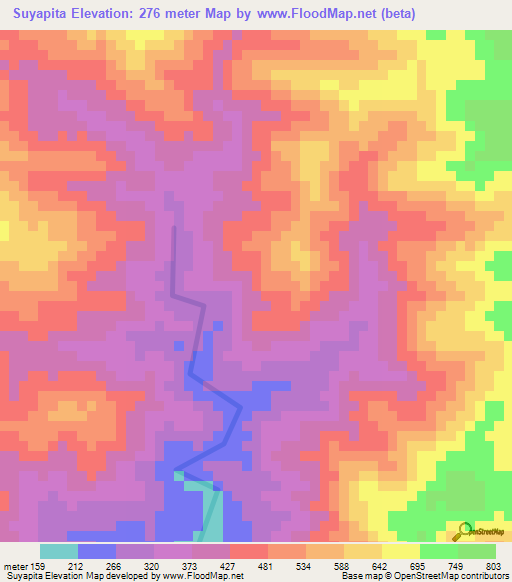 Suyapita,Honduras Elevation Map