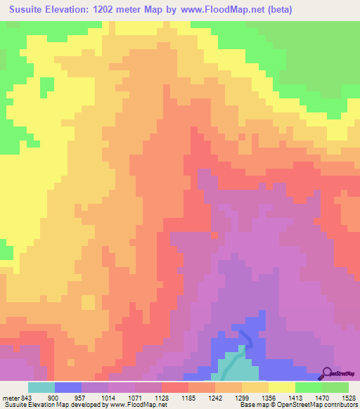 Susuite,Honduras Elevation Map