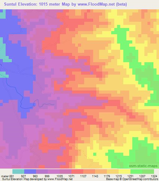 Suntul,Honduras Elevation Map