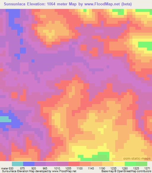 Sunsunlaca,Honduras Elevation Map