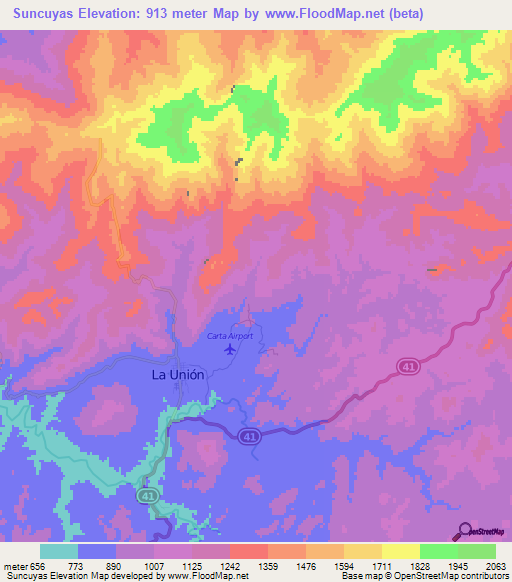 Suncuyas,Honduras Elevation Map