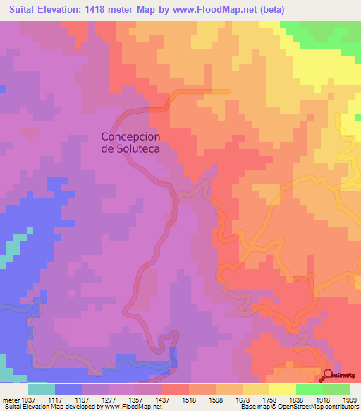 Suital,Honduras Elevation Map