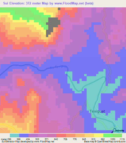 Sui,Honduras Elevation Map