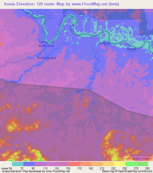 Suesa,Honduras Elevation Map