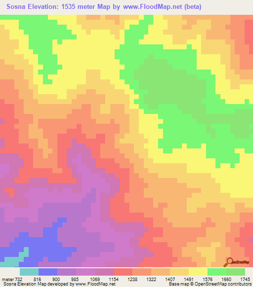 Sosna,Honduras Elevation Map