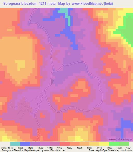 Soroguara,Honduras Elevation Map