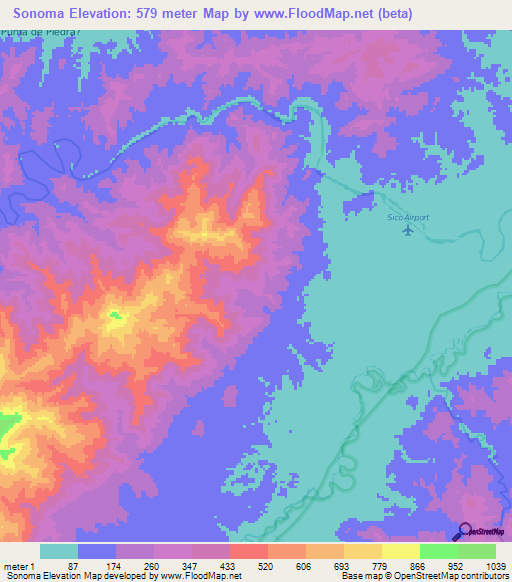Sonoma,Honduras Elevation Map
