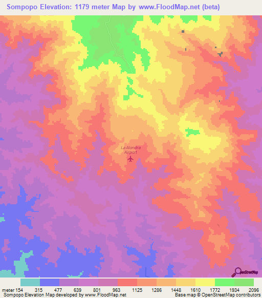 Sompopo,Honduras Elevation Map