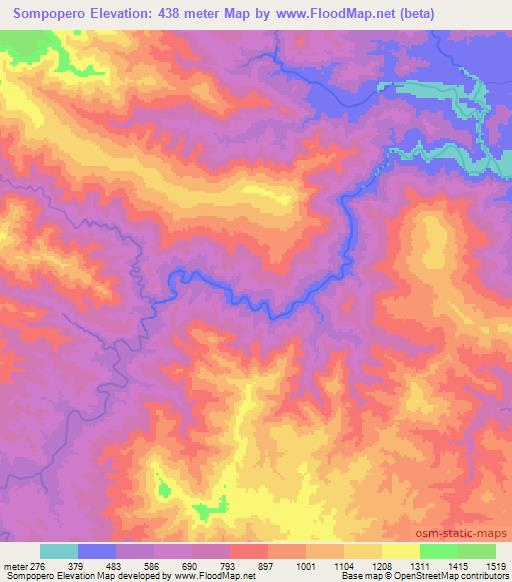 Sompopero,Honduras Elevation Map