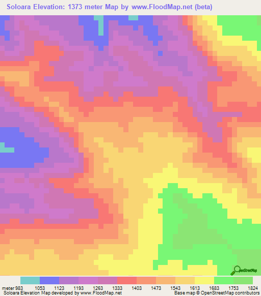Soloara,Honduras Elevation Map