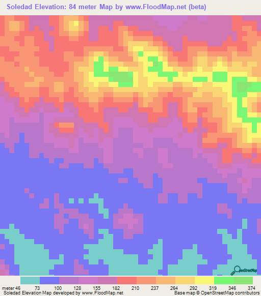 Soledad,Honduras Elevation Map
