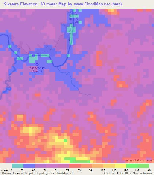 Sixatara,Honduras Elevation Map
