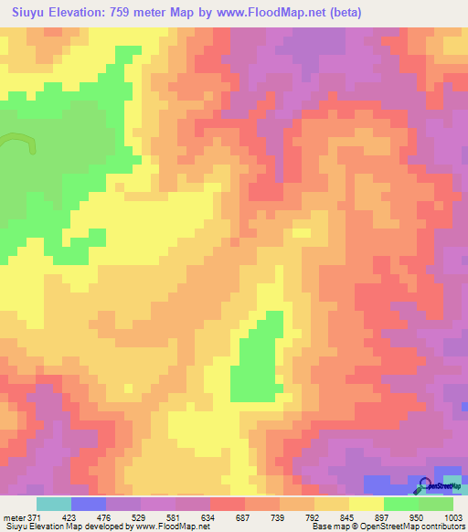 Siuyu,Honduras Elevation Map