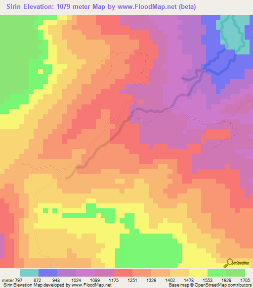 Sirin,Honduras Elevation Map