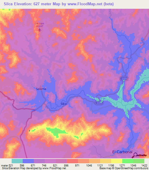 Silca,Honduras Elevation Map