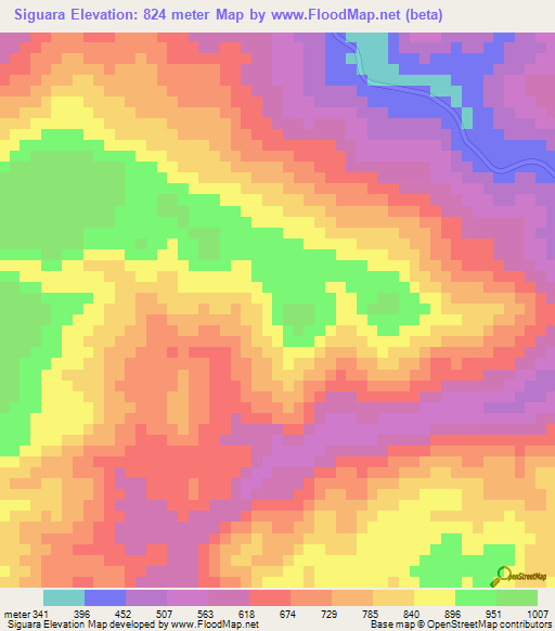 Siguara,Honduras Elevation Map