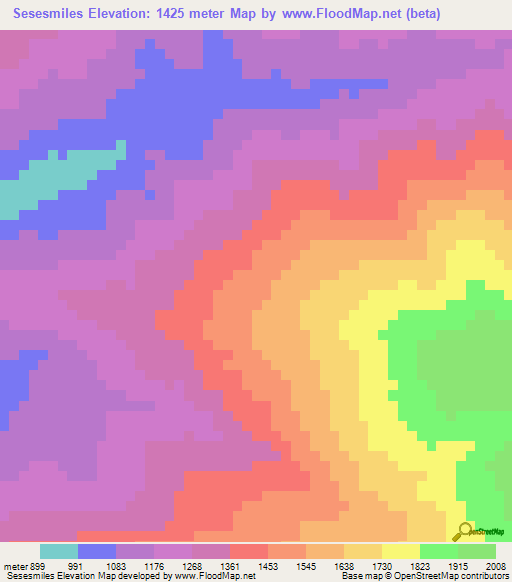 Sesesmiles,Honduras Elevation Map