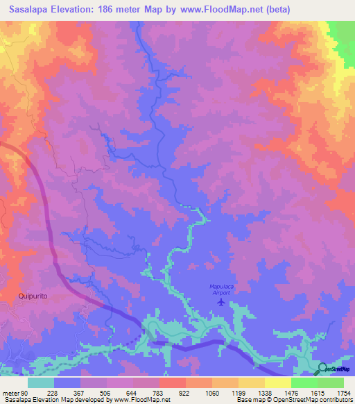 Sasalapa,Honduras Elevation Map