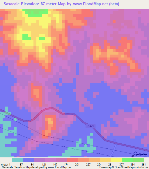 Sasacale,Honduras Elevation Map