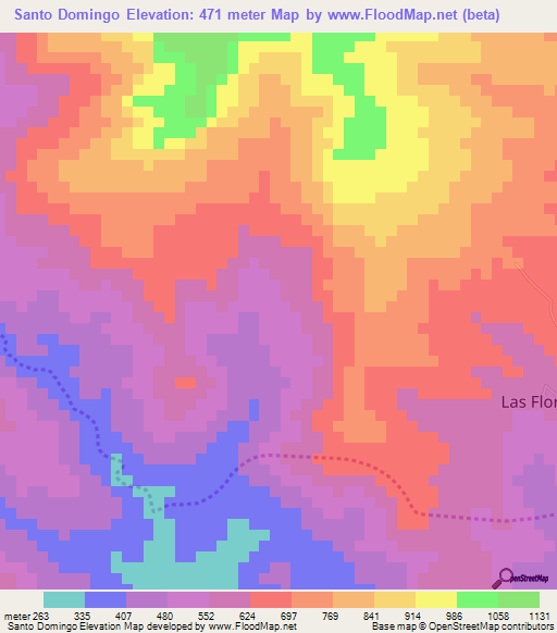 Santo Domingo,Honduras Elevation Map