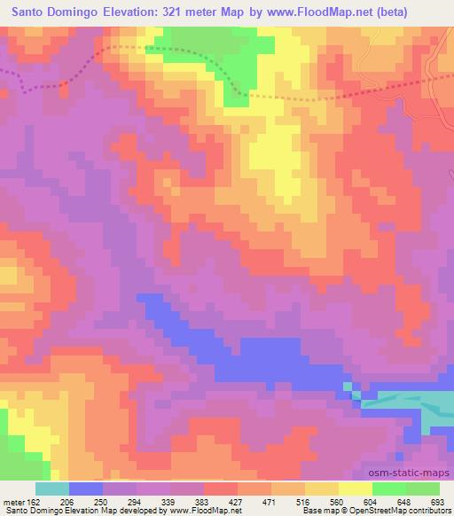 Santo Domingo,Honduras Elevation Map