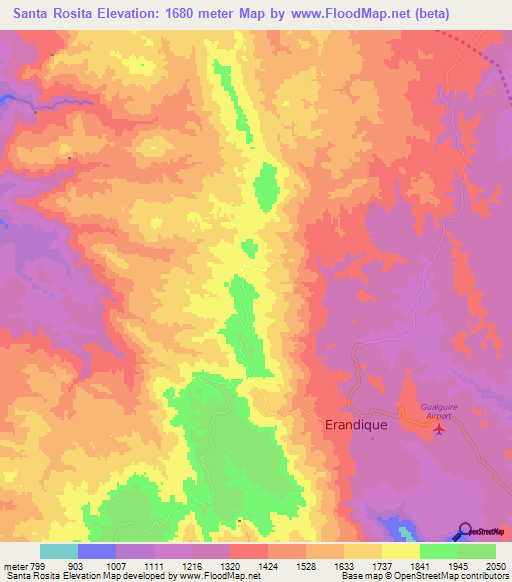Santa Rosita,Honduras Elevation Map